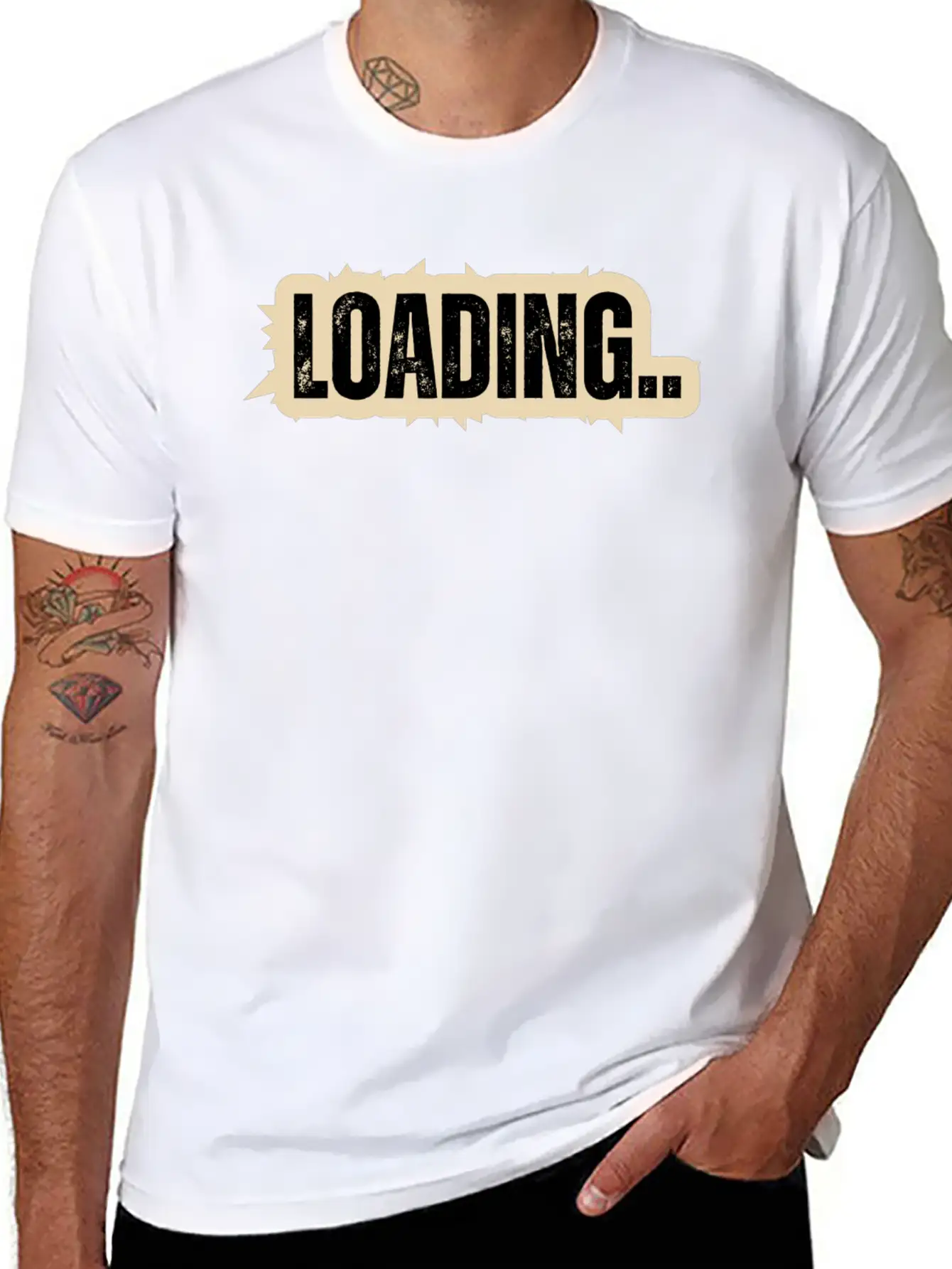 "LOADING" Motivational T-shirt Comfortable Minimalist Graphic Tee – Summer Style Essential