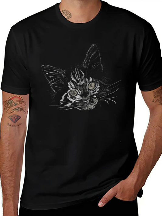 "Lazy Cat" Jamie's Hand-Drawn Cat Collection Unisex Casual T-Shirt – Clean Design For Daily Comfort